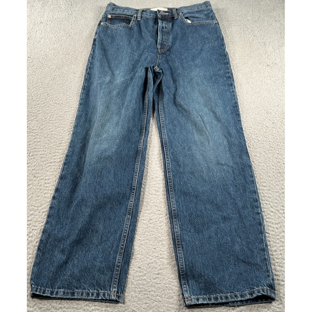 Everlane High-Rise Wide-Leg Jeans - Medium Blue Denim